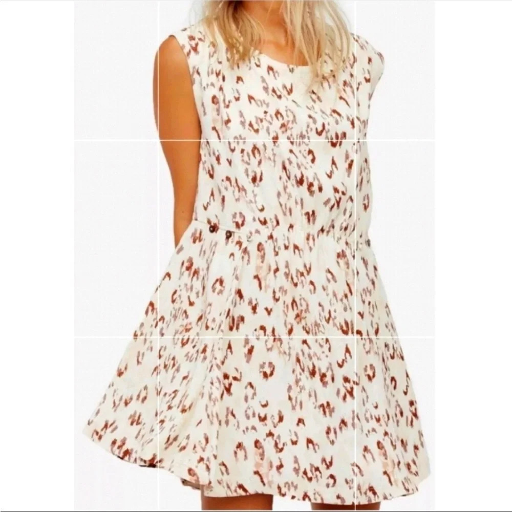 FREE PEOPLE FAKE LOVE ANIMAL PRINT MINI DRESS